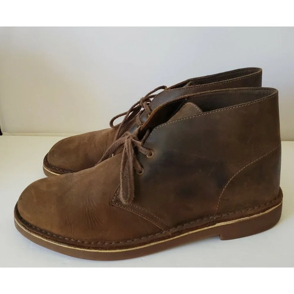 Clarks 15260 Desert Brown Boot leather Beewax Shoes Men's 9.5 Women 11 Ankle